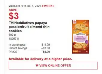 Costco THINaddictives papaya passionfruit almond think cookies offer