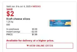 Costco Kraft Cheese slices offer