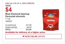 Costco Blue Diamond Ketchup flavoured almonds offer