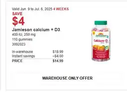 Costco Jamieson calcium + D3 offer