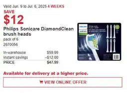 Costco Philips Sonicare DiamondClean brush heads offer