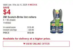 Costco 3M Scotch-Brite Lint Rollers offer