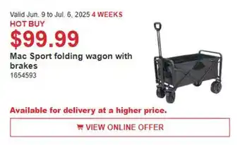 Costco Mac Sport folding wagon with brakes offer