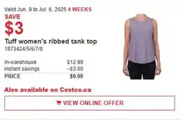 Costco Tuff women's ribbed tank top offer
