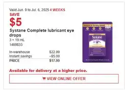 Costco Systane Completed lubricant eye drops offer
