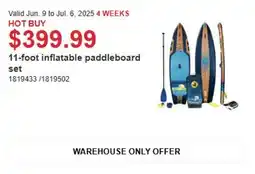 Costco 11-Foot inflatable Paddleboard Set offer