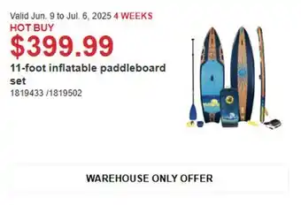 Costco 11-Foot inflatable Paddleboard Set offer