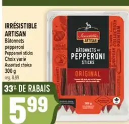 Marché Adonis IRRÉSISTIBLE ARTISAN Bâtonnets pepperoni | Pepperoni sticks offer