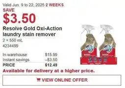 Costco Resolve Gold Oxi-Action laundry stain remover offer