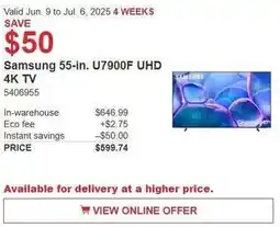 Costco Samsung U7900F UHD 4K tv offer