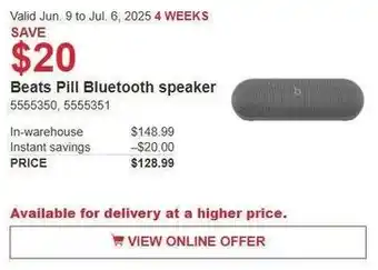 Costco Beats pill bluetooth speaker offer