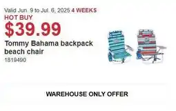 Costco Tommy Bahama backpack beach chair offer