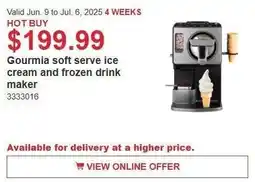 Costco Gourmia soft serve ice cream and frozen drink maker offer