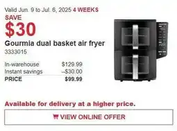 Costco Gourmia dual basket air fryer offer