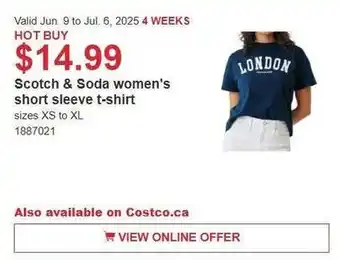 Costco Scotch & soda women's short sleeve t-shirt offer