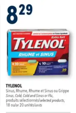 Familiprix TYLENOL, Sinus, Cold, Cold and Sinus or Flu, selected products, 20 units offer