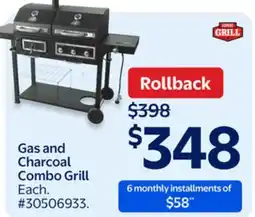 Walmart Gas and Charcoal Combo Grill offer