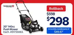 Walmart 20 140cc Push Mower offer