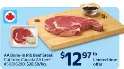 Walmart AA Bone-In Rib Beef Steak offer