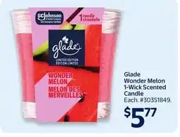 Walmart Glade Wonder Melon 1-Wick Scented Candle offer
