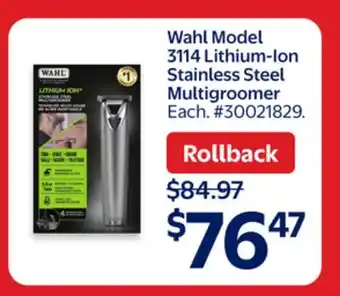 Walmart Wahl Model 3114 Lithium-Ion Stainless Steel Multigroomer offer