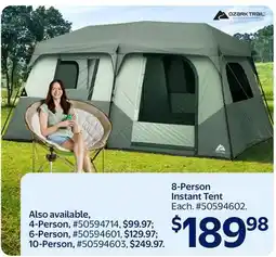 Walmart 8-Person Instant Tent offer