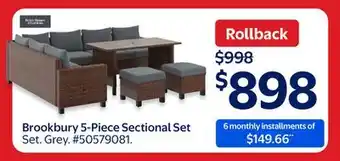 Walmart Brookbury 5-Piece Sectional Set offer