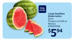 Walmart Large Seedless Watermelon offer