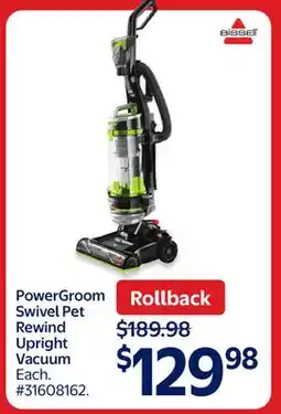 Walmart PowerGroom Swivel Pet Rewind Upright Vacuum offer