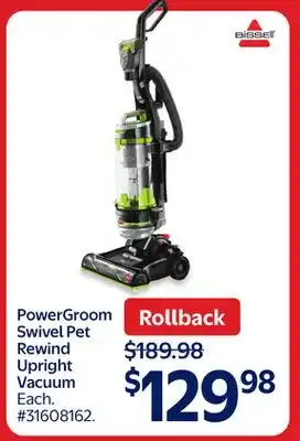 Walmart PowerGroom Swivel Pet Rewind Upright Vacuum offer