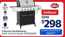 Walmart 5-Burner Gas Barbecue offer