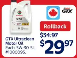 Walmart GTX Ultraclean Motor Oil offer
