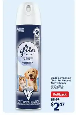 Walmart Glade Companion Clean Pet Aerosol Air Freshener offer