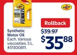 Walmart Synthetic Motor Oil offer