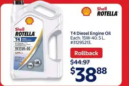 Walmart Shell Rotella T-4 Diesel Engine Oil offer