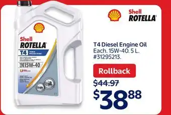 Walmart Shell Rotella T-4 Diesel Engine Oil offer