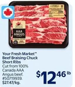 Walmart Your Fresh Market Beef Braising Chuck Short Ribs offer