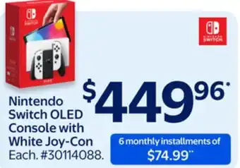 Walmart Nintendo Switch OLED Console with White Joy-Con offer