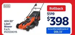 Walmart 40V 20 Lawn Mower offer