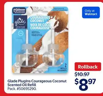 Walmart Glade Plugins Courageous Coconut Scented Oil Refill offer