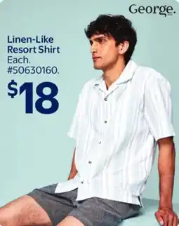Walmart Linen-Like Resort Shirt offer