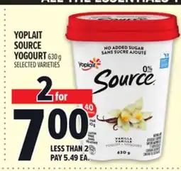 Metro YOPLAIT SOURCE YOGOURT offer
