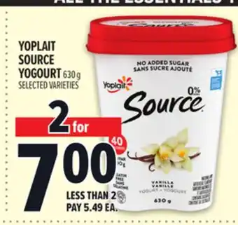Metro YOPLAIT SOURCE YOGOURT offer