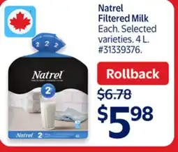 Walmart Natrel Filtered Milk offer