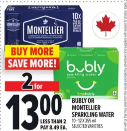 Metro BUBLY OR MONTELLIER SPARKLING WATER offer