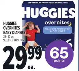 Metro HUGGIES OVERNITES BABY DIAPERS offer