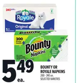 Metro BOUNTY OR ROYALE NAPKINS offer