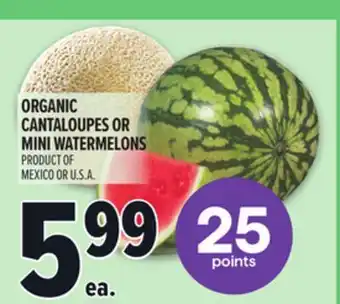 Metro ORGANIC CANTALOUPES OR MINI WATERMELONS offer