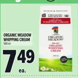 Metro ORGANIC MEADOW WHIPPING CREAM offer