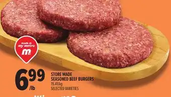 Metro STORE MADE SEASONED BEEF BURGERS offer